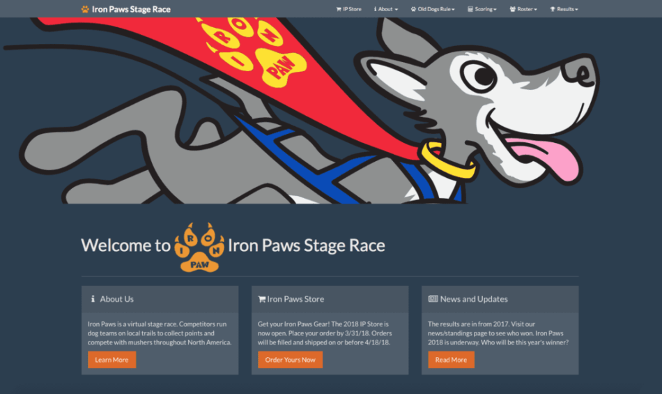 Iron Paws Stage Race Website 2018